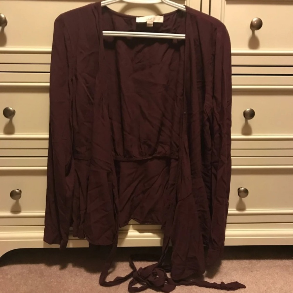 Loft dark maroon blouse